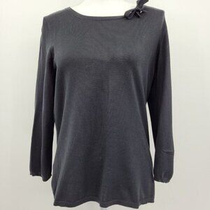 Ann Taylor Vintage Silk Blend Black Knit Sweater